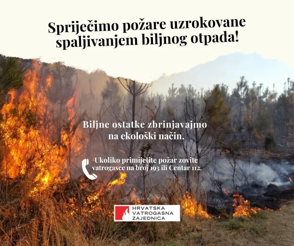 Oprez prilikom spaljivanja biljnog otpada: Za izazivanje požara kazne od 1.990 do 19.900 eura