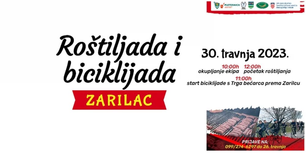 Najveća slavonska roštiljada i biciklijada: Orijavi svoju ekipu i 30. travnja budi u Zarilcu