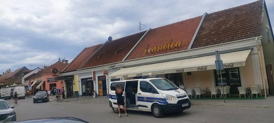 Policija, biciklist, ilustracija