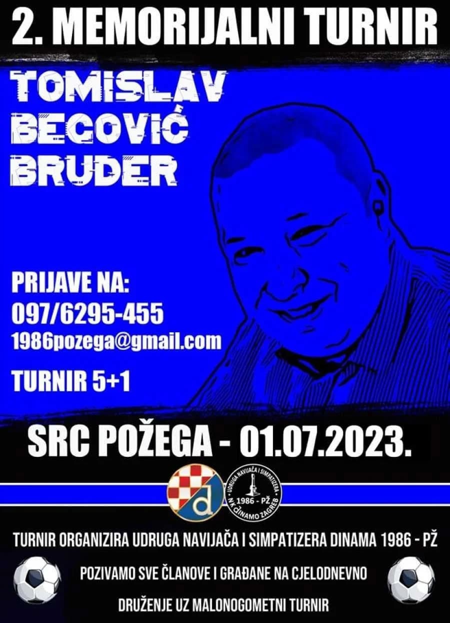 2. Memorijalni turnir Tomislav Begović- Bruder održat će se 1. srpnja