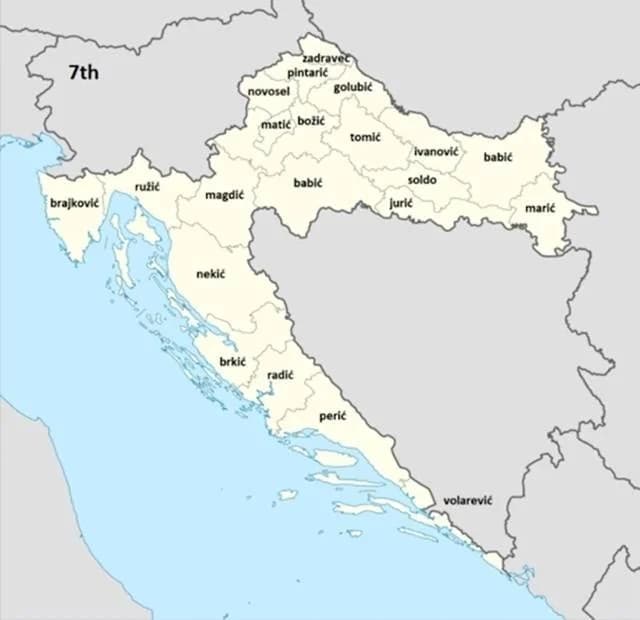 Ovo je mapa Hrvatske s devet najčešćih prezimena, evo koja su to u Požeško-slavonskoj županiji