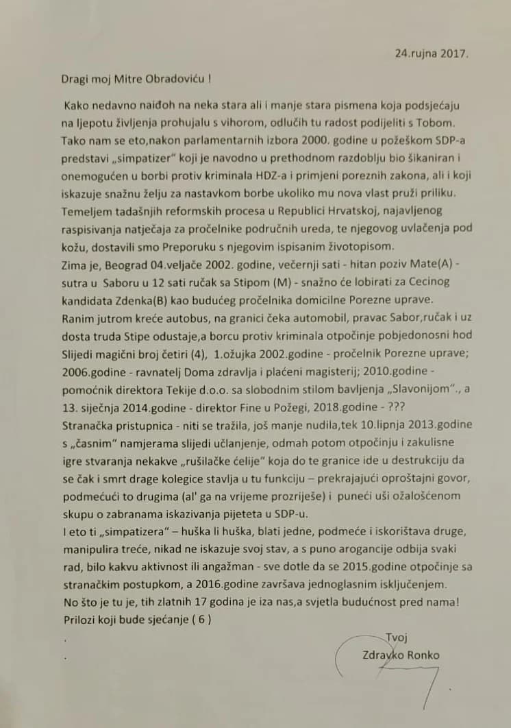 Mitru, ’staroj ljubavi...’