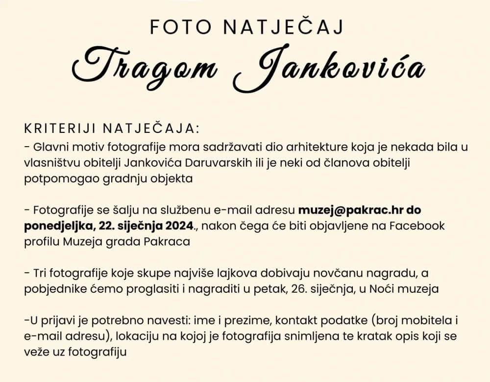 FOTO-NATJEČAJ MUZEJA GRADA PAKRACA: U pripremi za Noć muzeja