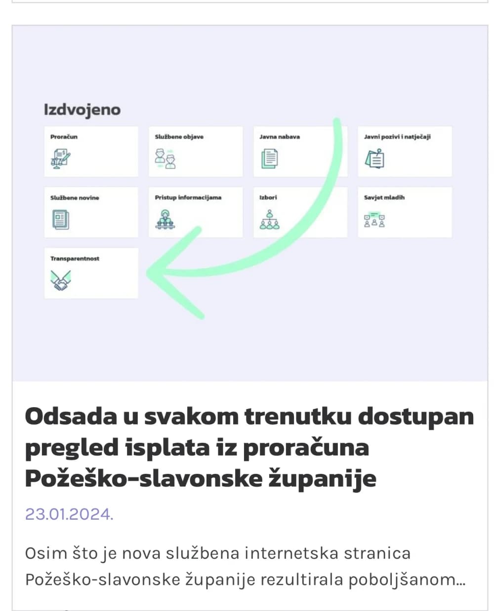 Županija redizajnirala stranice: Građani sada lako prate proračunska izdvajanja putem moderniziranog sustava