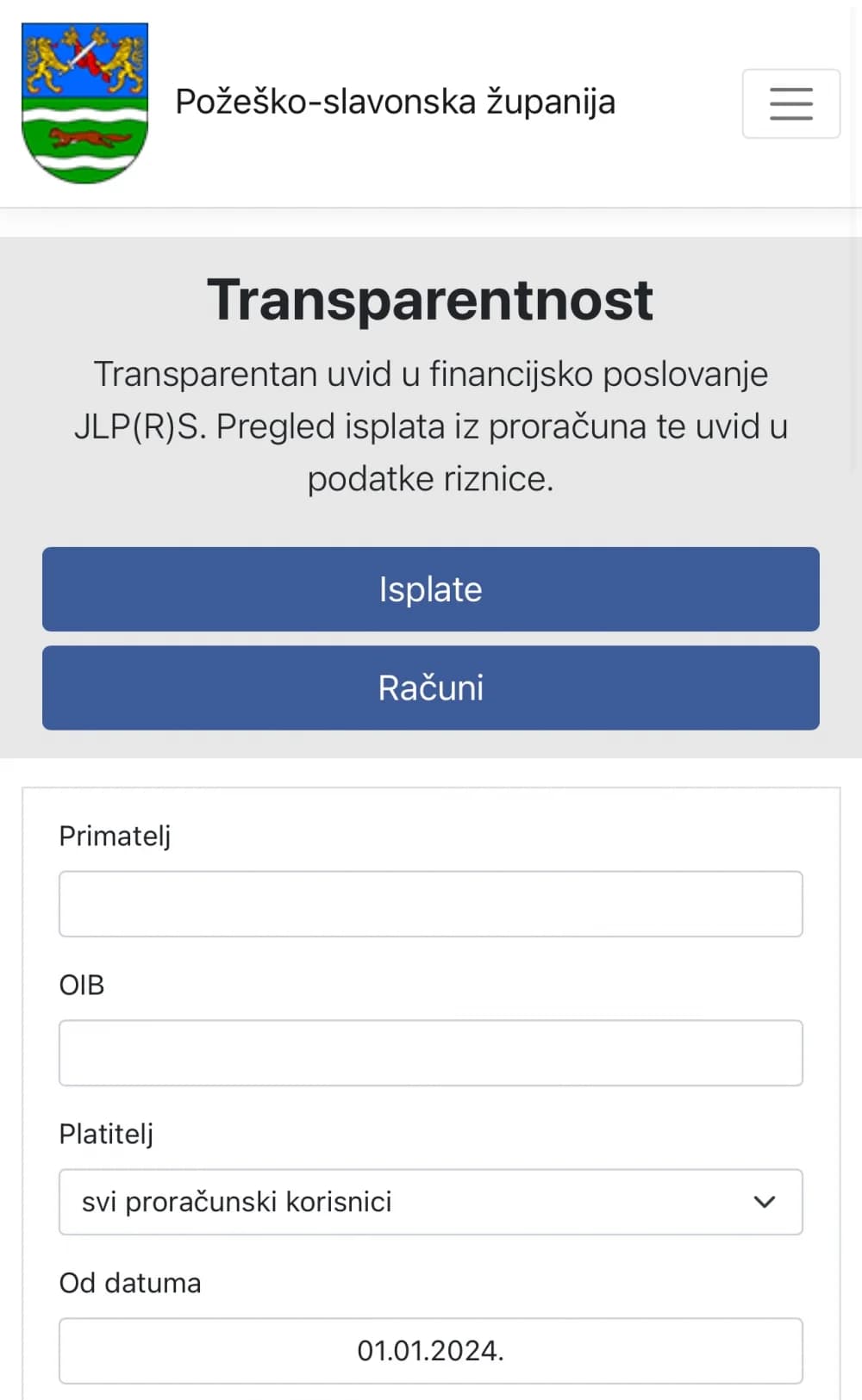 Županija redizajnirala stranice: Građani sada lako prate proračunska izdvajanja putem moderniziranog sustava