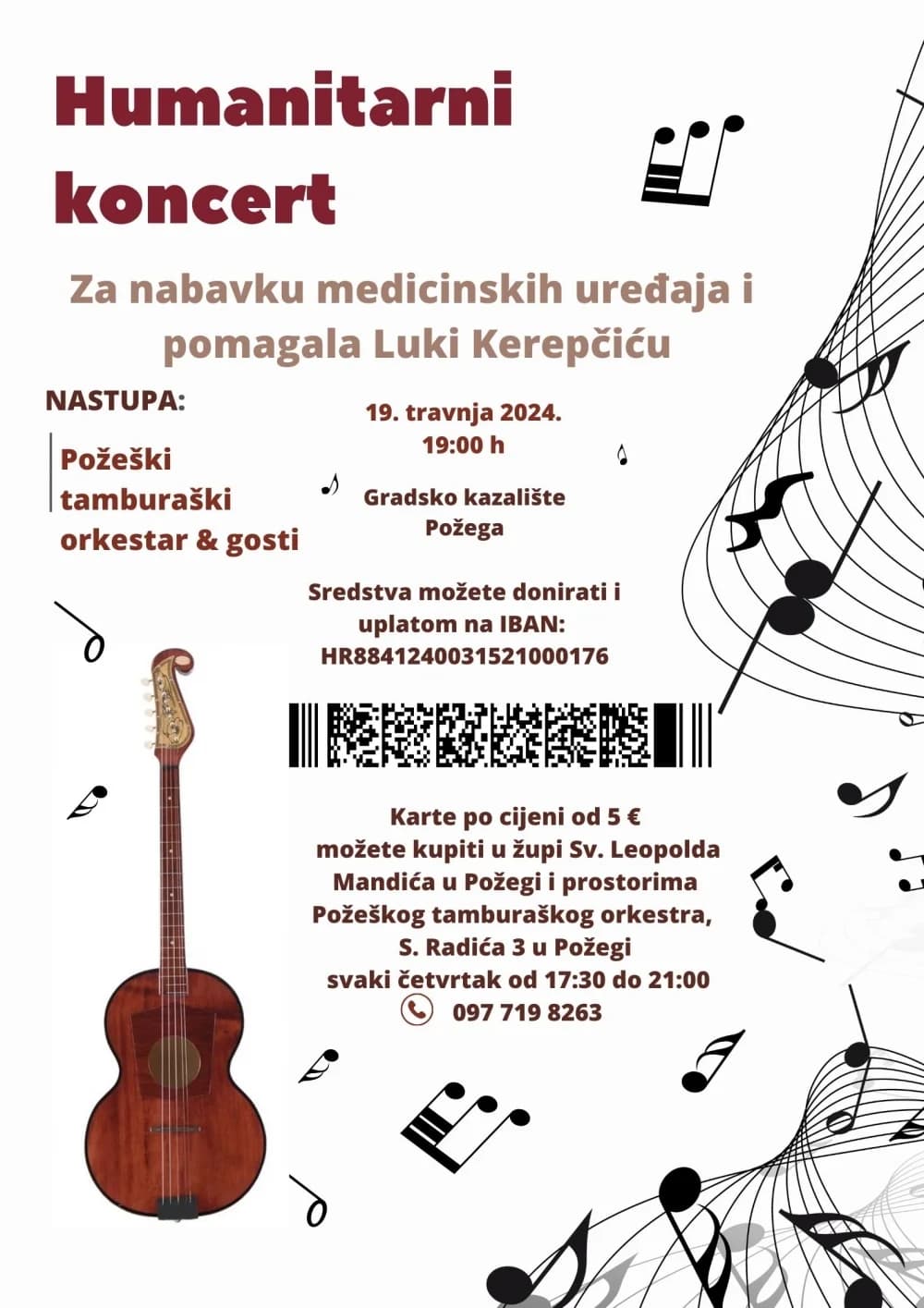 Humanitarni koncert Požeškog tamburaškog orkestra za stradalog Luku Kerepčića