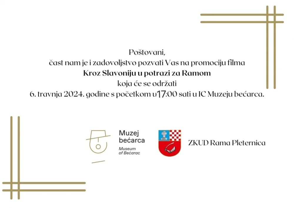 PREMIJERA DOKUMENTARNOG FILMA „Kroz Slavoniju u potrazi za Ramom“