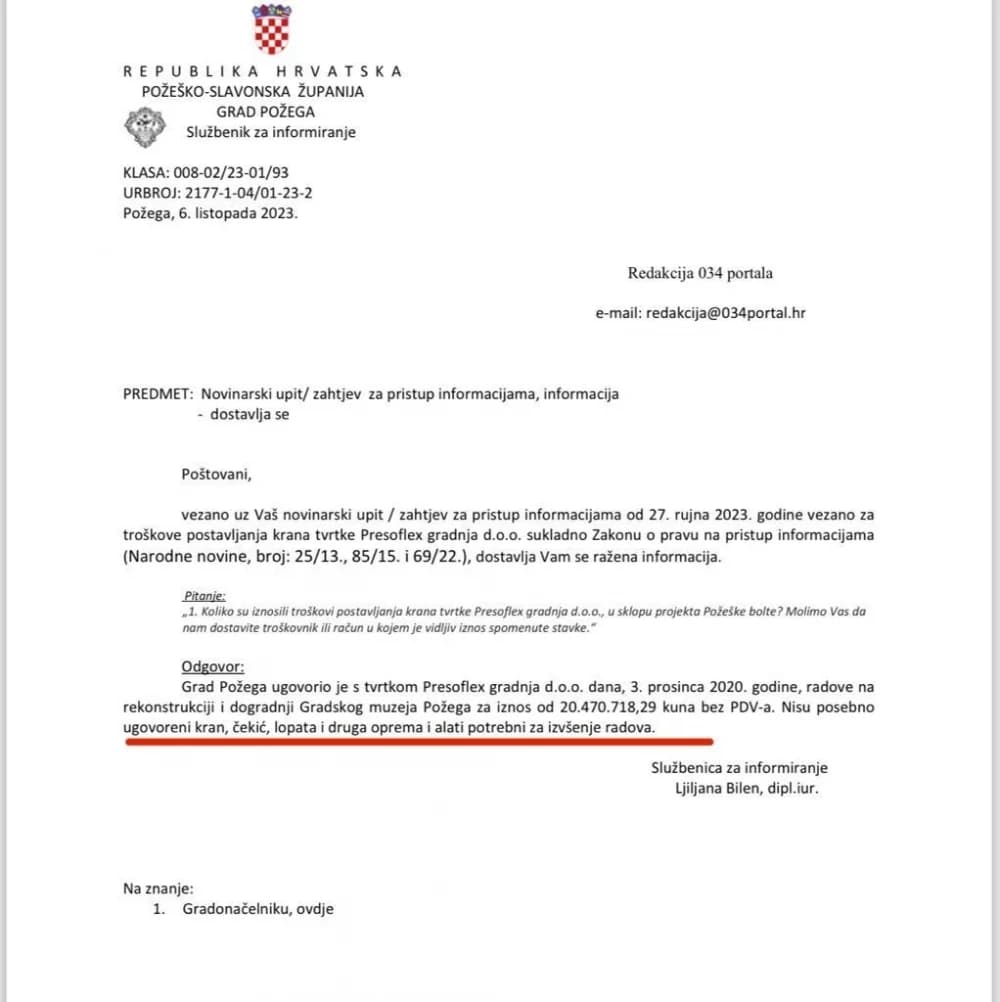Očekuje se reakcija: OLAF tvrdi da je afera kran u nadležnosti USKOK-a i DORH-a