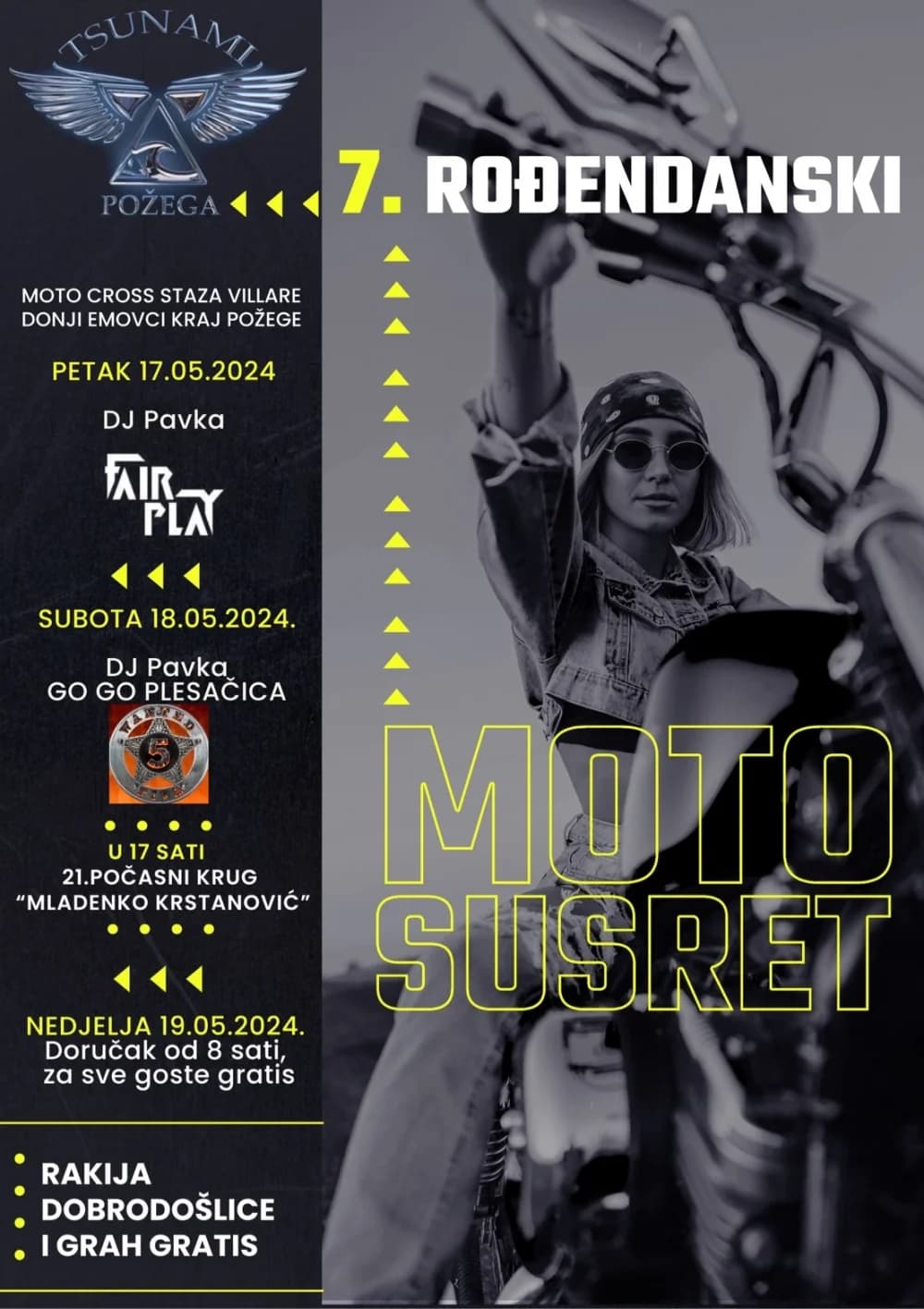 Moto klub Tsunami ovaj vikend organizira 7. rođendanski moto susret na Villarama