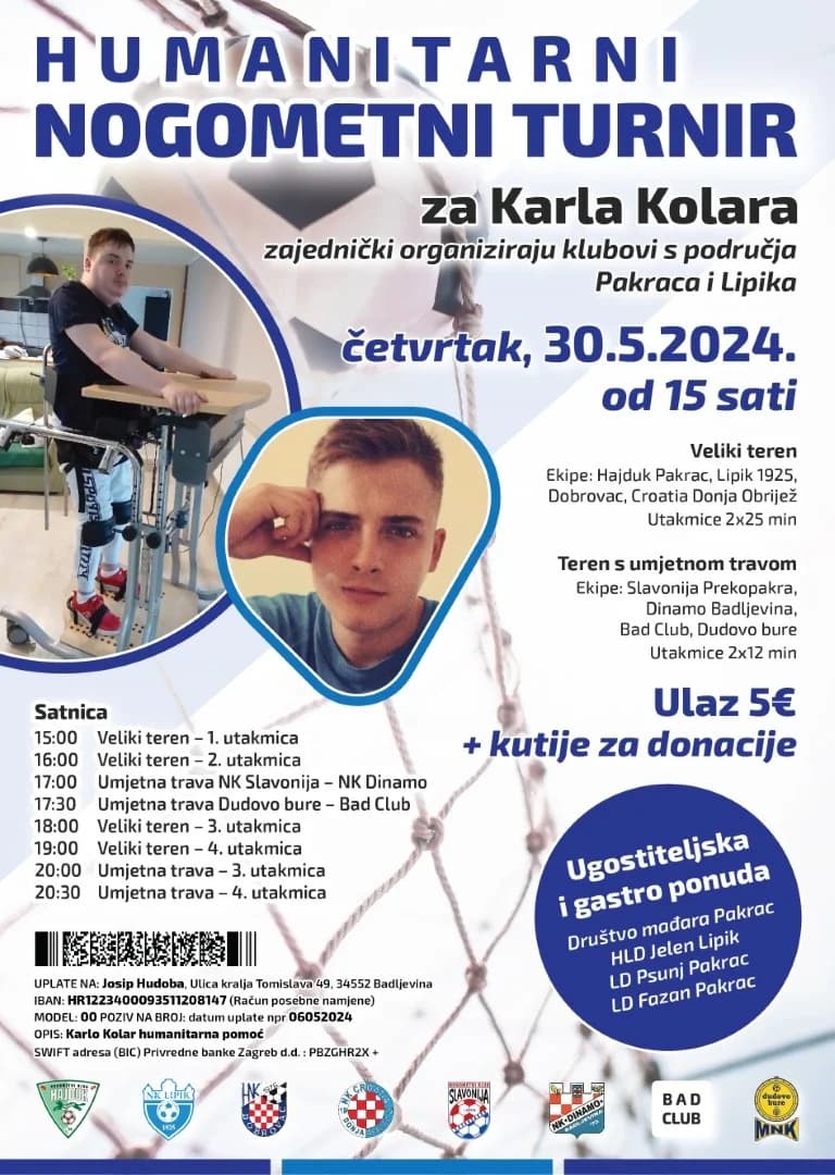 PAKRAC ZA KARLA KOLARA: Humanitarni nogometni turnir na Hajdukovom stadionu