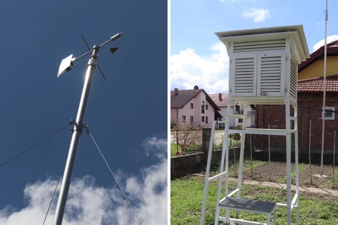 Meteorološka postaja postavljena u dvorištu obitelji Srđenović