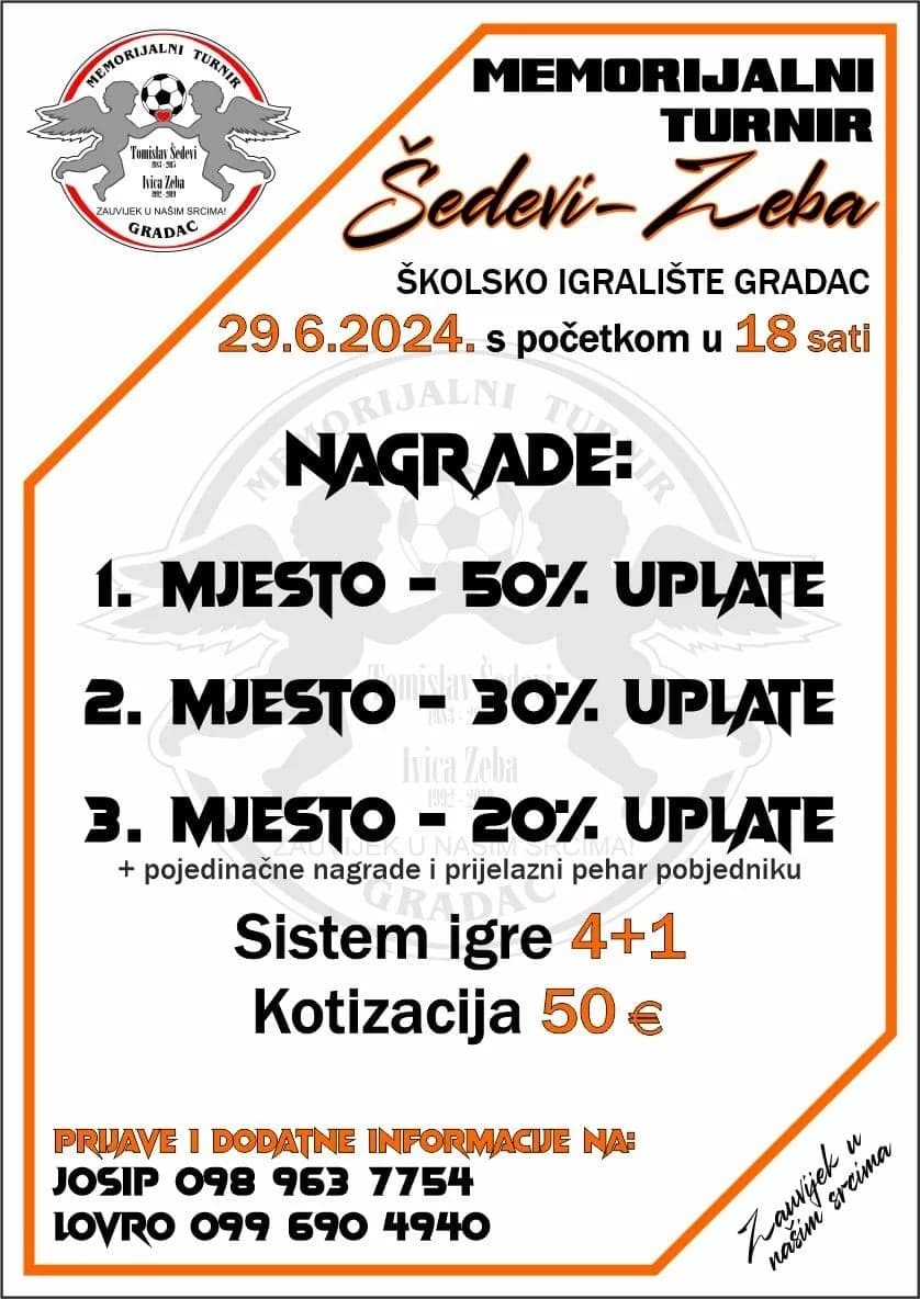 Sutra se u Gradcu održava Memorijalni turnir posvećen tragično preminulima Tomislavu i Ivici