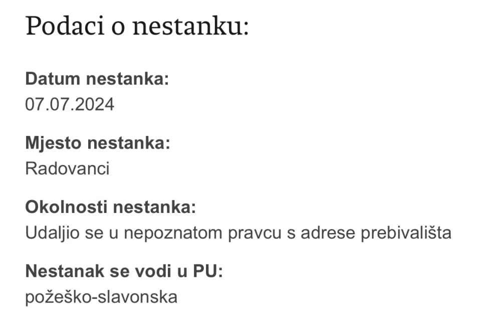 Pronađen Ivan Stožicki iz Radovanaca