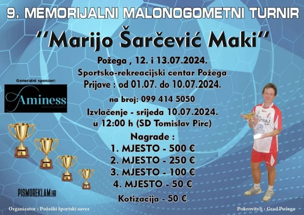 Sutra počinje 9. Memorijalni turnir ’Marijo Šarčević- Maki’, ovo je raspored utakmica