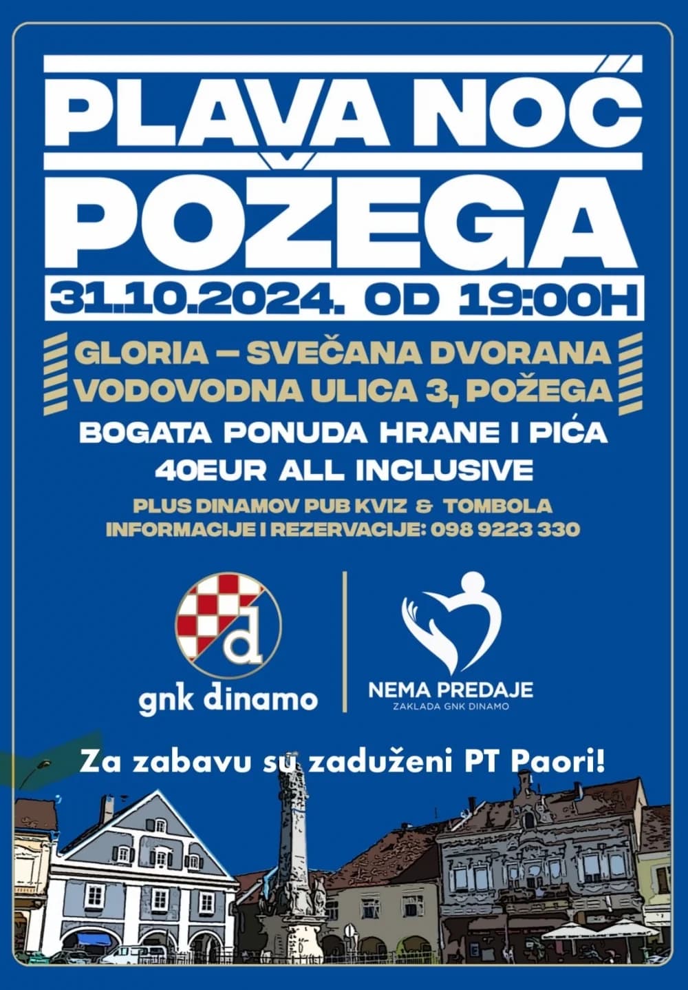 Navijači Dinama proslavit će Plavu noć u Požegi