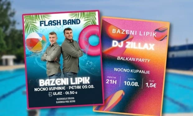 Noćna kupanja u Lipiku uz Flash Band i DJ Zillaxa