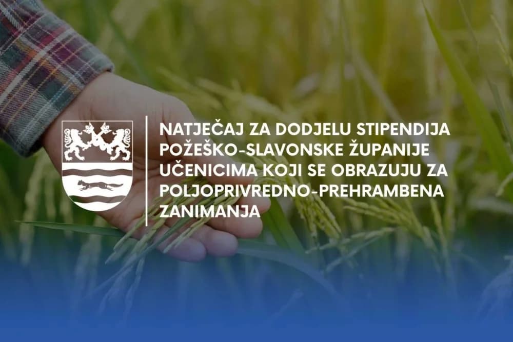 Županija nastavlja stipendirati sve učenike prvih razreda poljoprivredno-prehrambenih zanimanja