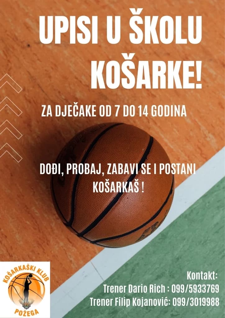 Košarkaški klub Požega provodi projekt ’Košarka kao zdrav način odrastanja’
