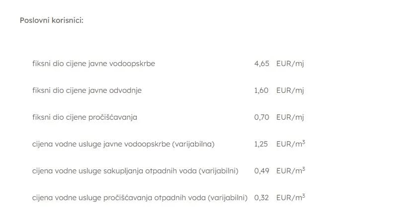 Iz Tekije obavijestili o novim cijenama usluga od 1.11.2024.