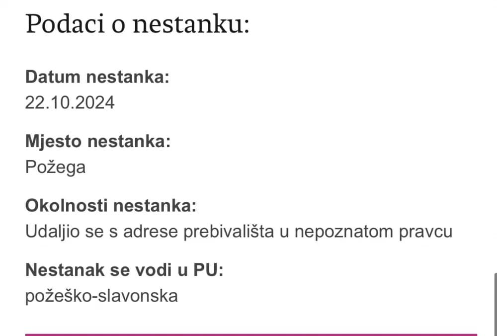 Pronađen Kljajić Mato iz Požege