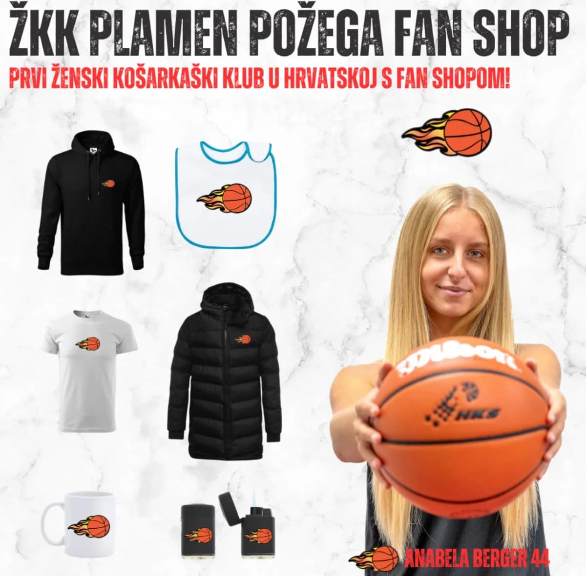 ŽKK Plamen Požega prvi ženski košarkaški klub u Hrvatskoj s Fan shopom!