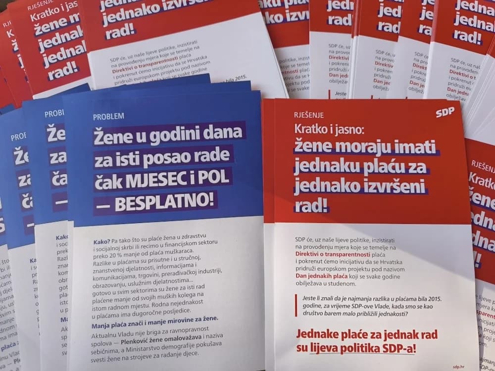 SDP: Žene u Hrvatskoj od sredine studenog pa sve do kraja godine – rade besplatno