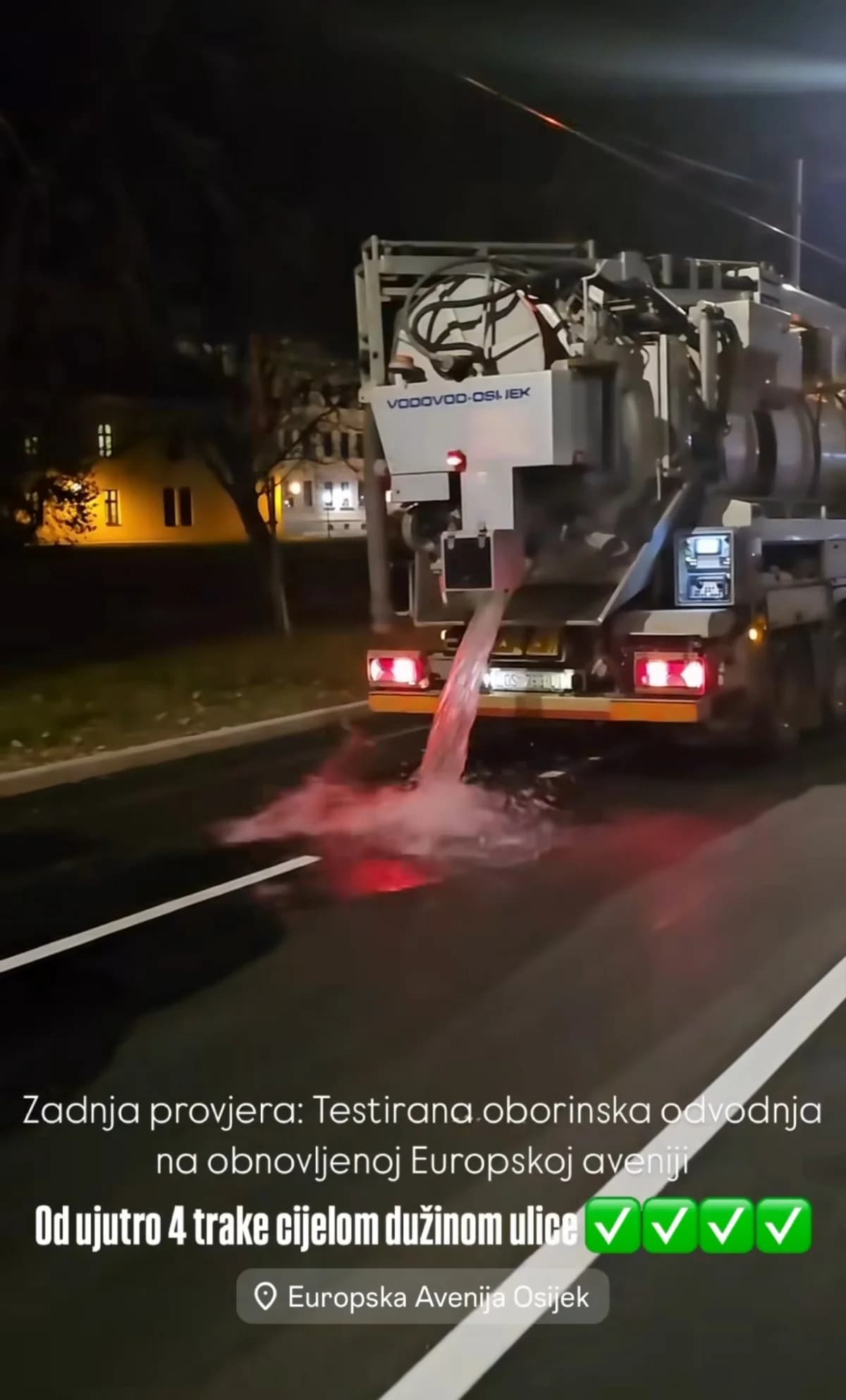 Za gradonačelnika Glavića: Pogledajte kako su jučer u Osijeku testirali odvodnju vode na novom asfaltu