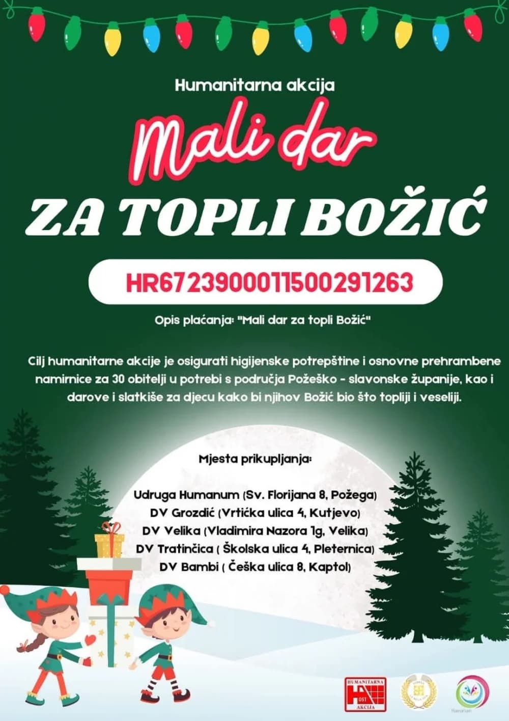 Dvije udruge zajedničkim snagama skupljaju poklone i pomoć za 90-ero maloljetne djece s područja Požeštine