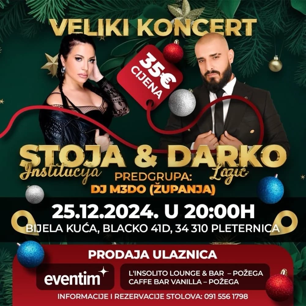 Najava: Veliki koncert u Bijeloj kući u Blacku – Stoja i Darko Lazić!