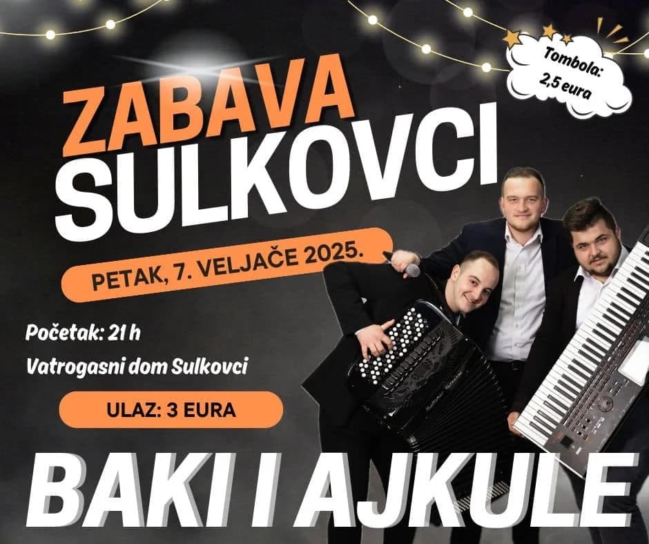 Večeras zabava u Sulkovcima uz bogate tombole