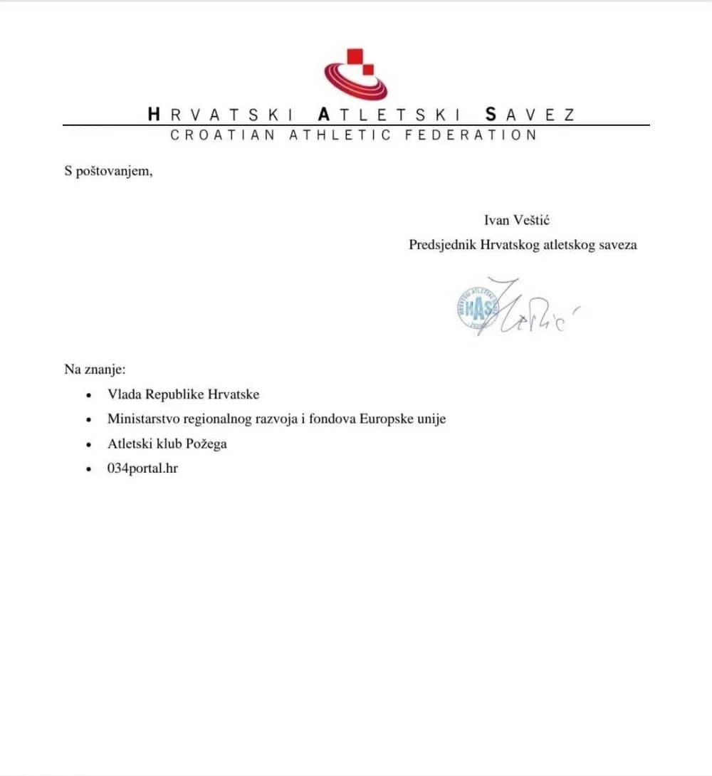 Predsjednik Hrvatskog atletskog saveza: Promjenite tehnologiju izrade završnog sloja. Još imate vremena