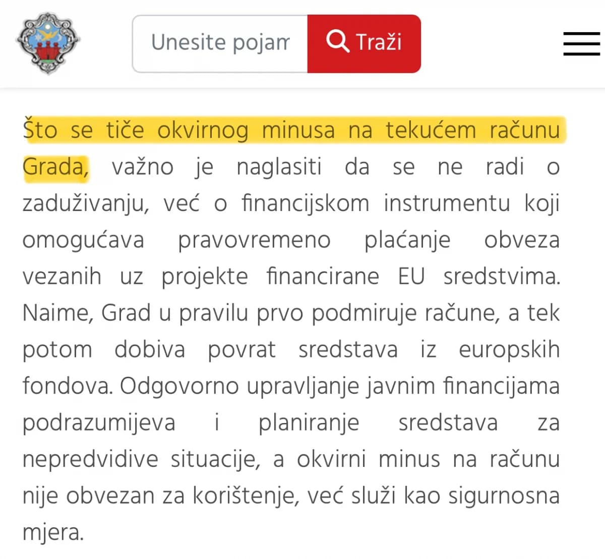 Kad iz Grada dociraju, a ne znaju osnove: Grad nema tekući već žiro račun