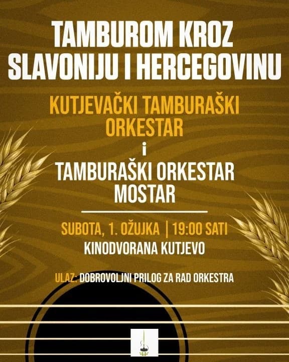 “Tamburom kroz Slavoniju i Hercegovinu” – danas koncert u Kutjevu