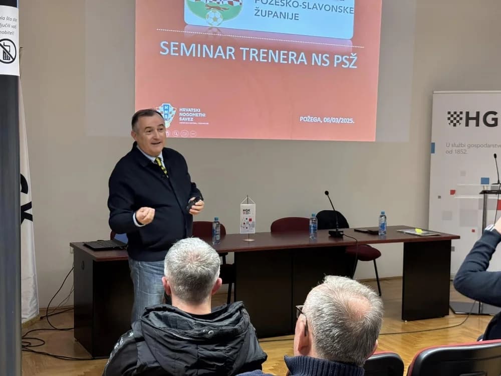 U POŽEGI: Sreten Ćuk i Mario Galović održali seminar nogometnim sucima i trenerima