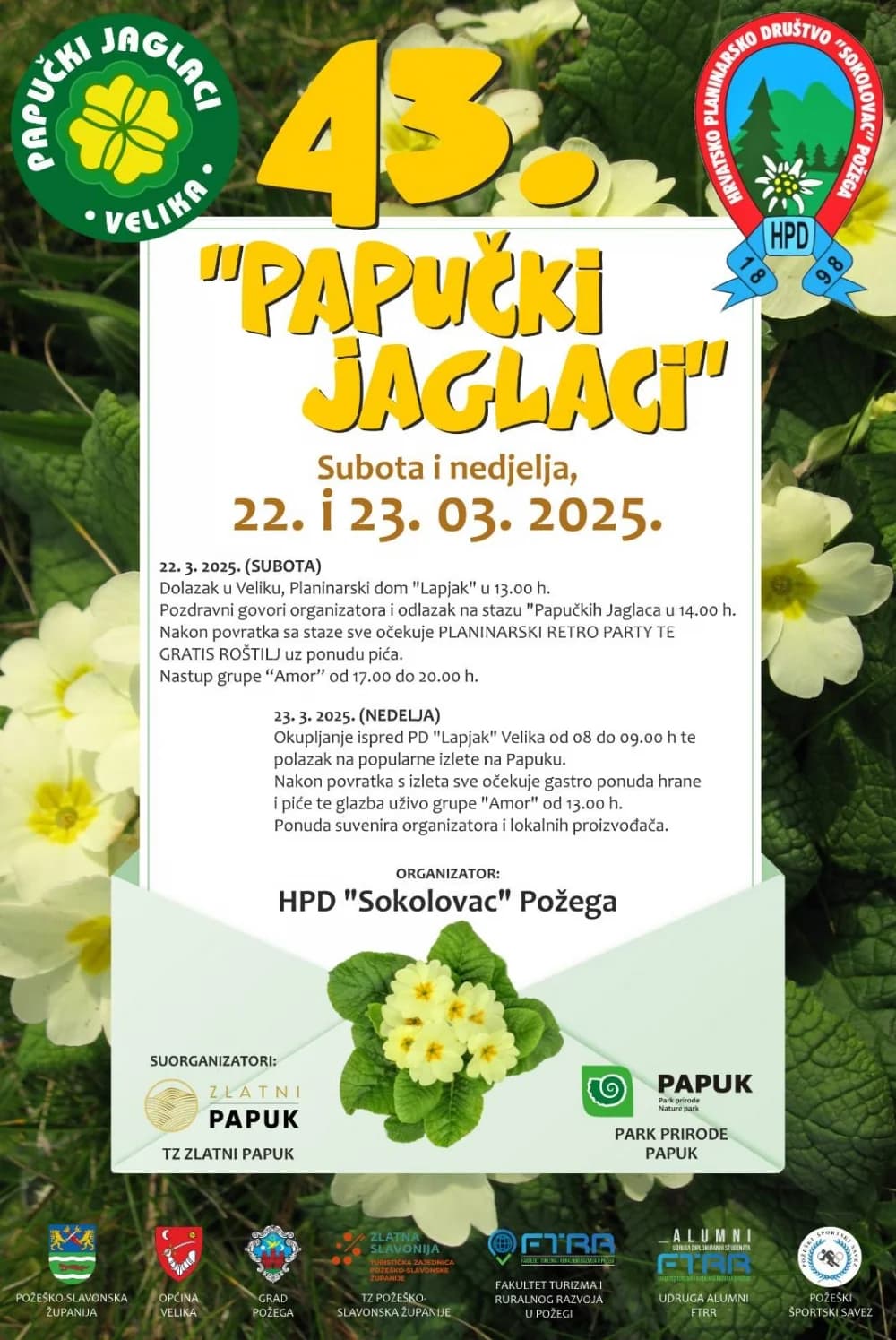 Papuk će procvjetati u znaku jaglaca: Najavljeni 43. Papučki jaglaci s bogatim dvodnevnim programom