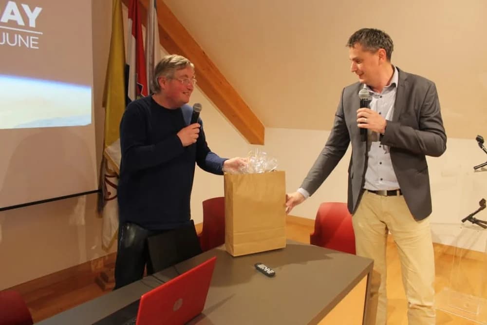 Povoodom obilježavanja Dana škole Ivan Romštajn i Fran Ridjan posjetili Katoličku osnovnu školu u Požegi