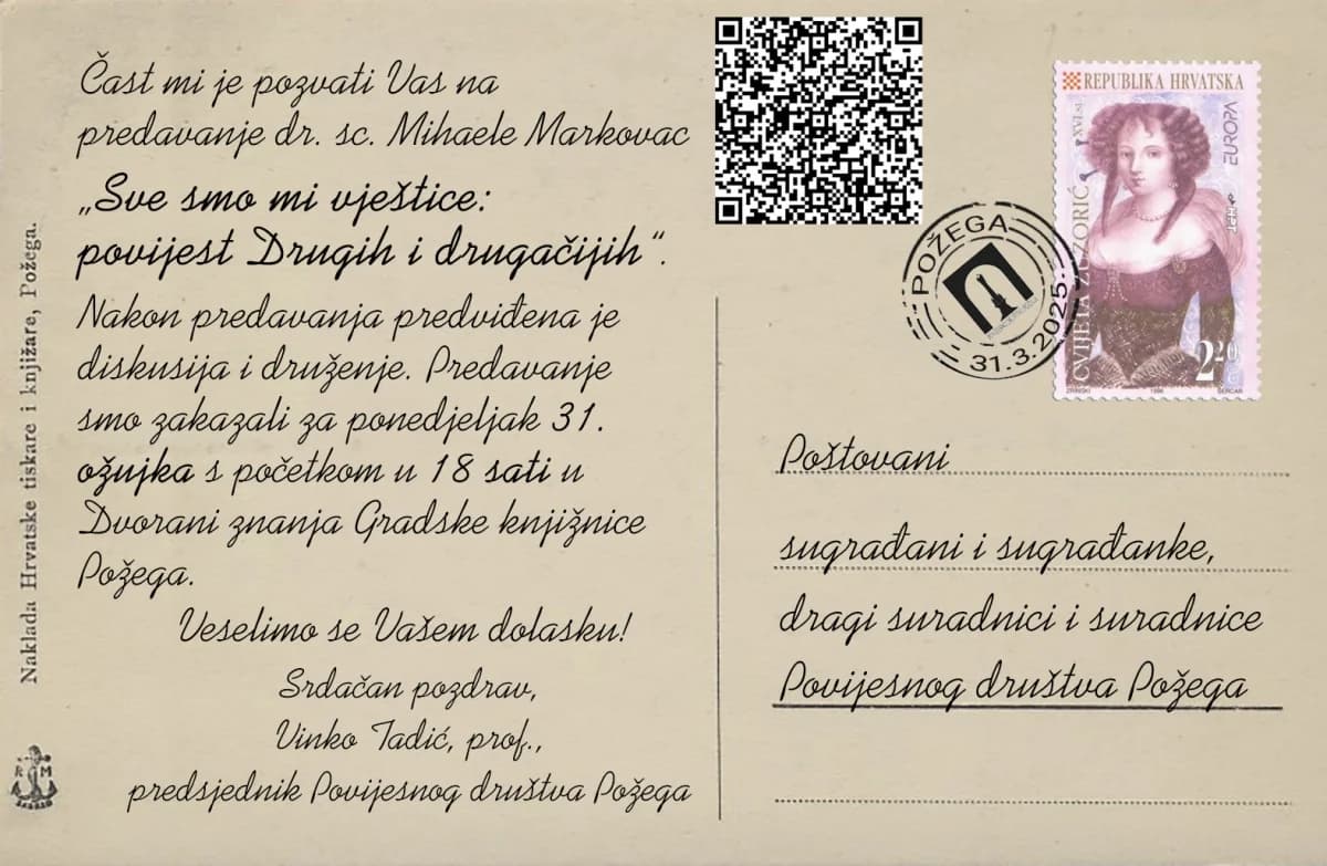 Danas predavanje “Sve smo mi vještice: povijest Drugih i drugačijih”