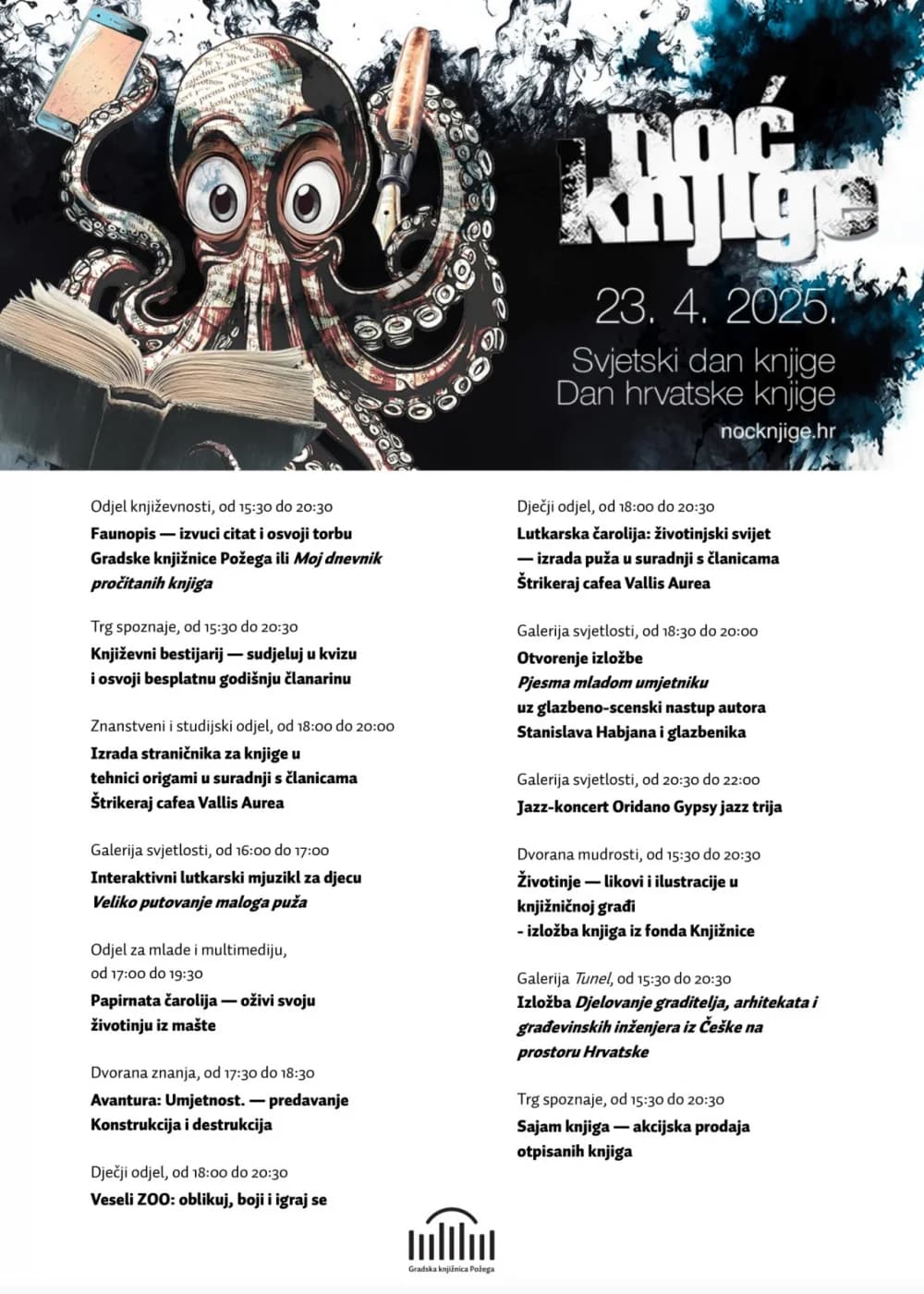 Noć knjige 2025. ― istraži, sudjeluj i stvaraj