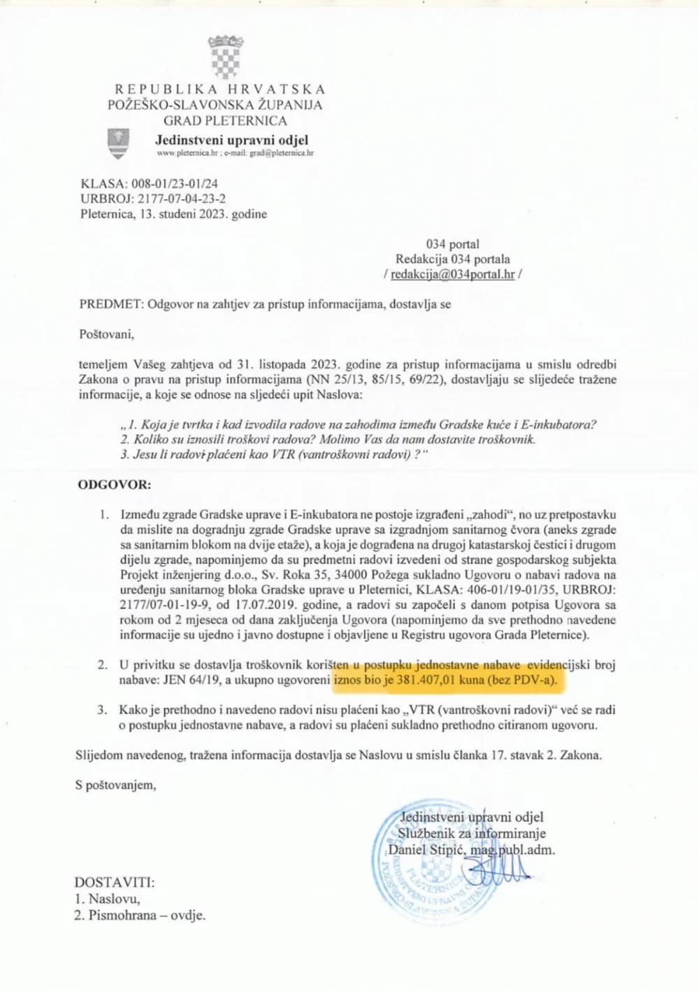 Prije 7 mjeseci pisali smo o uređenju WC-a u Pleternici koje je koštalo gotovo pola milijuna kuna, do danas se nije dogodilo ništa