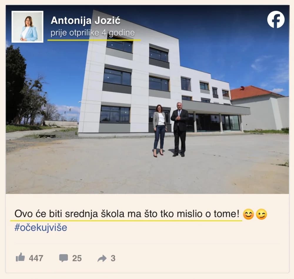 Jozić 2021. godine:”Ovo će biti srednja škola ma što tko o tome mislio!” Danas ni slova o projektu na koji je potrošeno 3 milijuna eura, a koji još uvijek nije otvoren