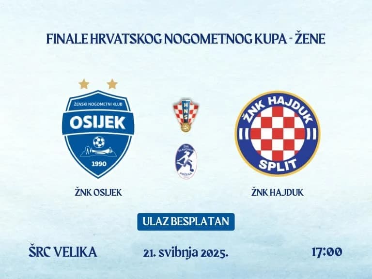 ŠRC Velika domaćin finala Kupa za seniorke: Sastaju se ŽNK Osijek i ŽNK Hajduk