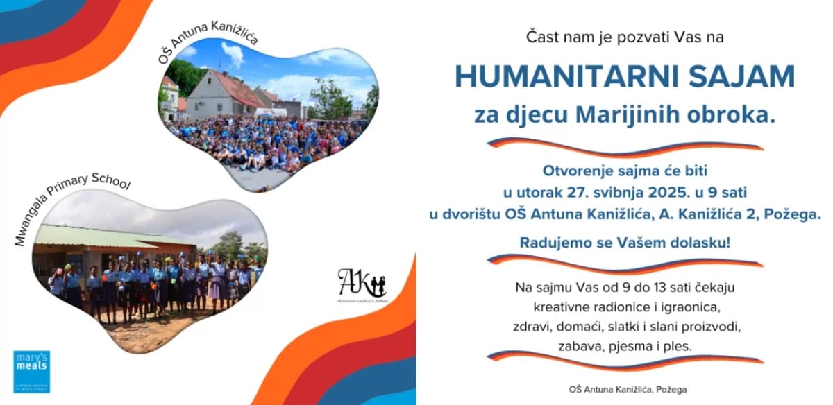Ovog utorka humanitarni sajam OŠ Antuna Kanižlića za Marijine obroke