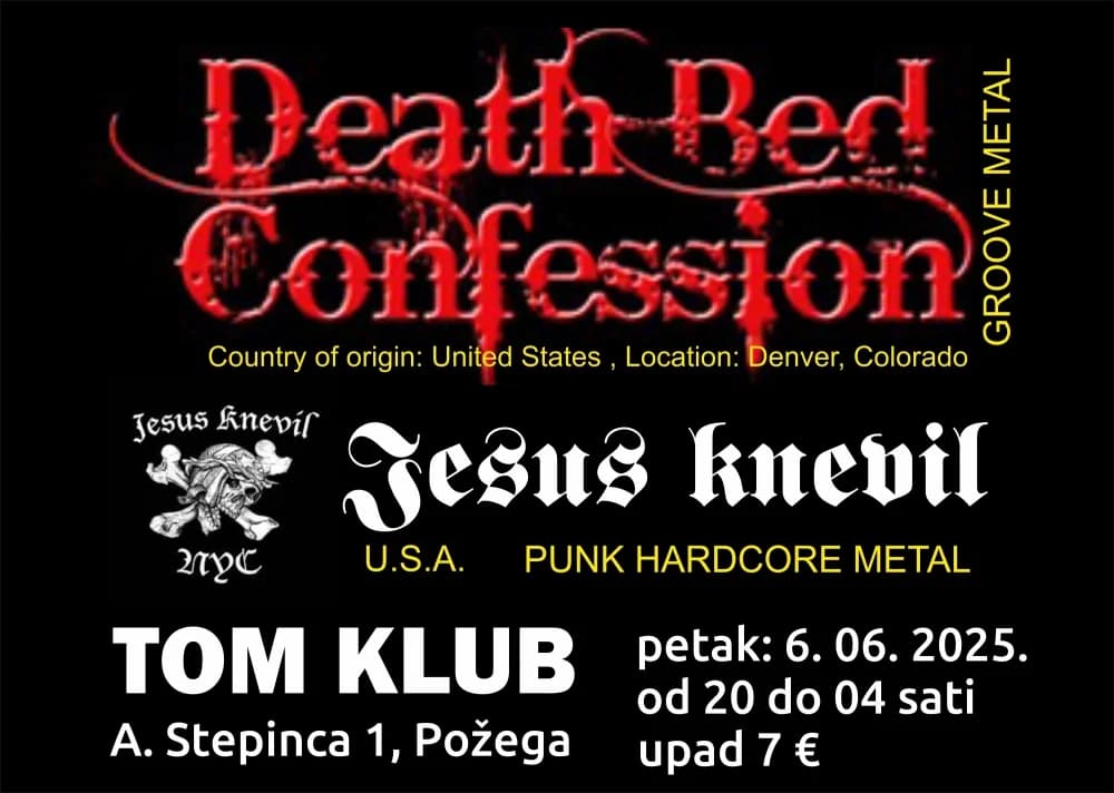 Vrhunski američki metal bendovi u petak u Požegi
