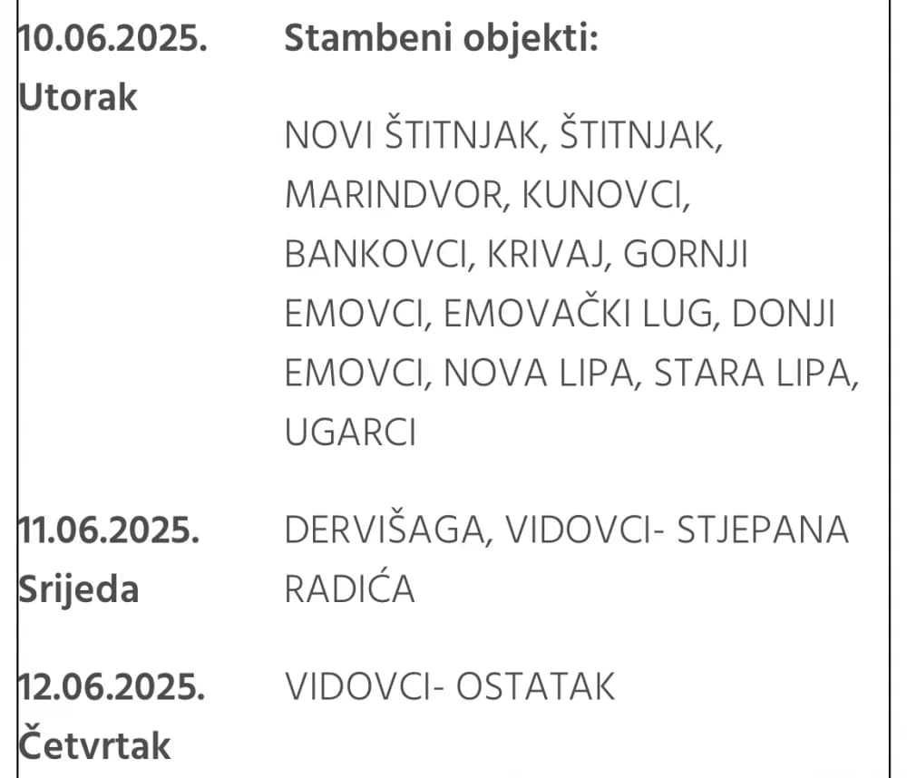 Obavijest o preventivnoj deratizaciji na području grada Požege