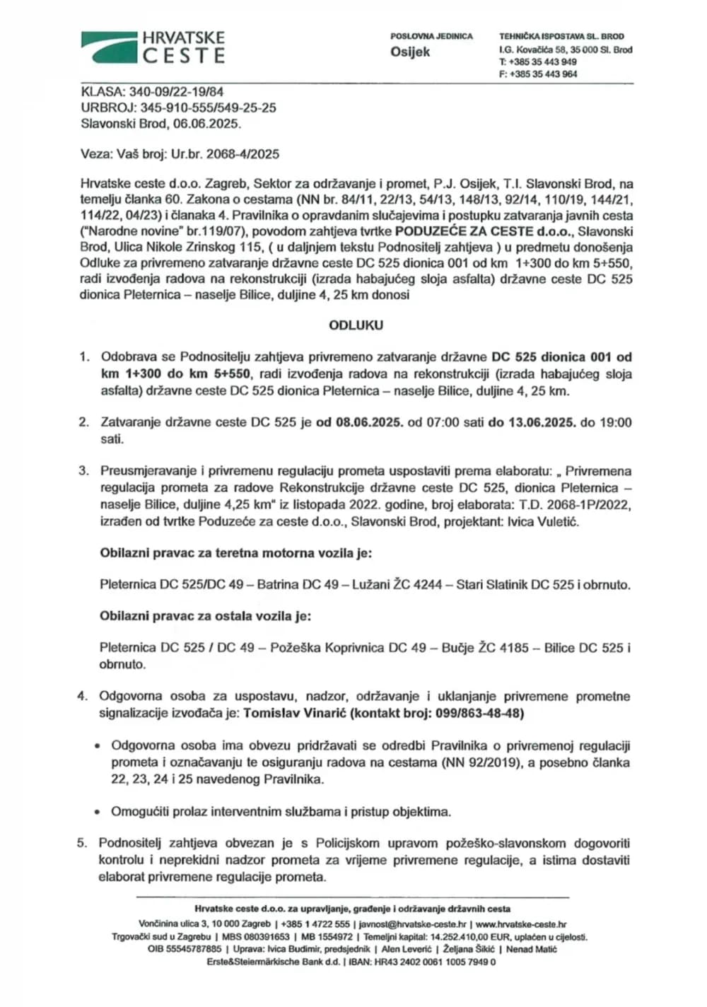 I to smo dočekali: Zbog asfaltiranja za promet privremeno zatvorena cesta Pleternica - Bilice
