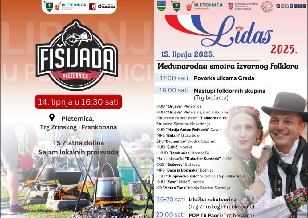 Ovog vikenda folklor, riba i tradicija u Pleternici: Ne propustite Fišijadu i LIDAS 2025.!