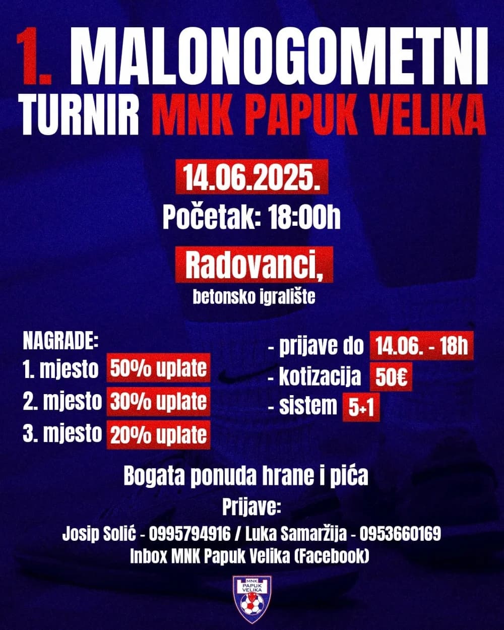 MNK ’Papuk’ Velika organizira prvi malonogometni turnir