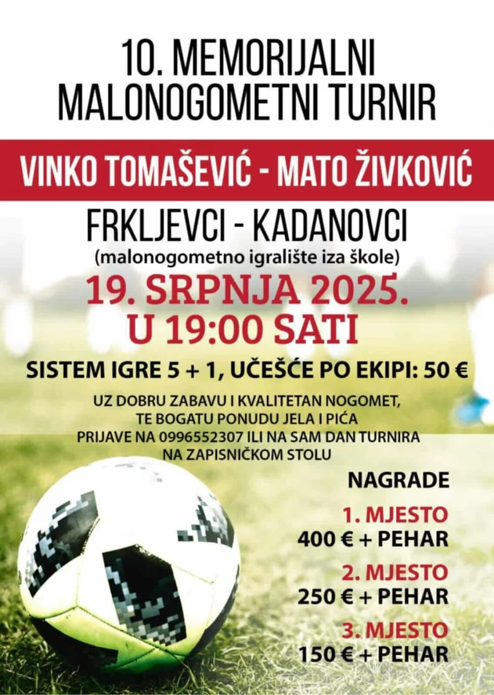 Frkljevci i Kadanovci: Polaganje vijenaca, misa i turnir za hrvatske branitelje