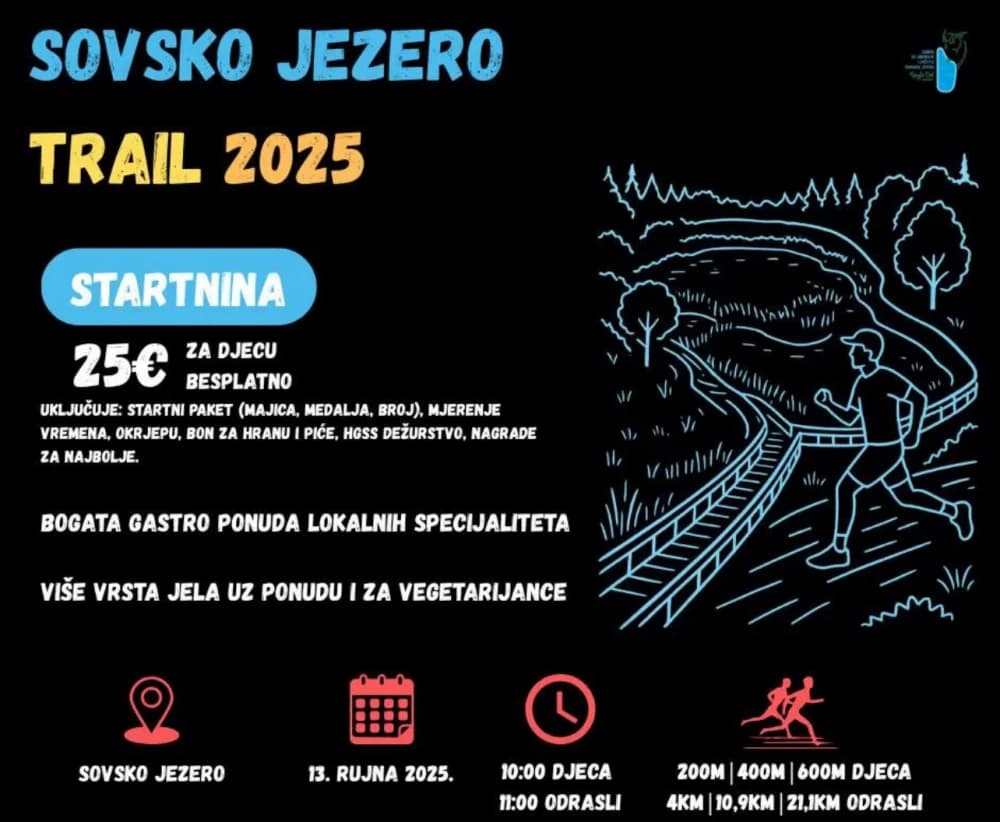 Sovsko jezero Trail 2025 – Trail utrka koja povezuje tri županije
