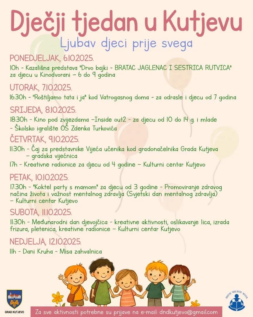 [NAJAVA] Društvo “Naša djeca” Kutjevo: Dječji tjedan u Kutjevu 2025.